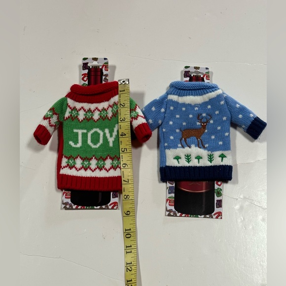 Pack Of Two Christmas Ugly Wine Bottle Sweater - Picture 6 of 9
